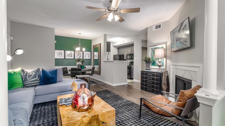 Open concept living room and kitchen 