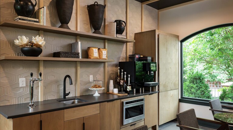 Resident lounge kitchen and coffee bar