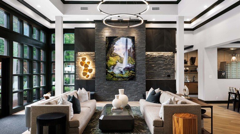 Gorgeous resident lounge with modern decor
