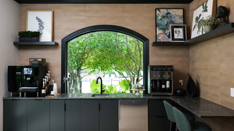 Wine station and coffee bar
